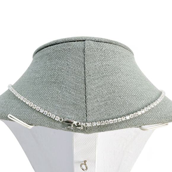 Luv AJ X Alyssa Lynch Tennis Necklace Prong Set CZ Silver Tone 18 inch - Picture 6 of 10